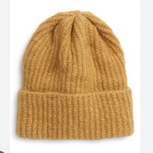 Free People Lullaby Ribbed Beanie in Camel